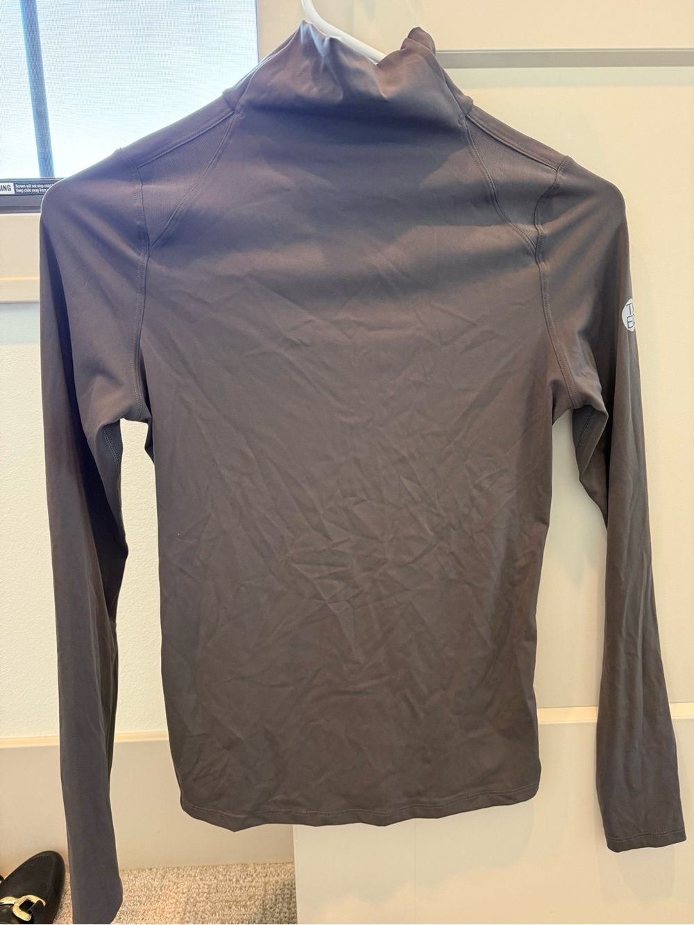 TKEQ Long-Sleeve Mock Neck Performance Shirt - Charcoal